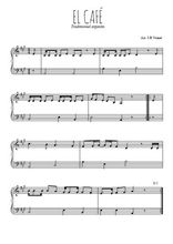 Téléchargez l'arrangement pour piano de la partition de El café en PDF, niveau facile